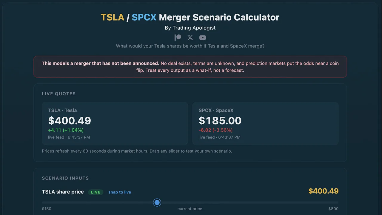 TSLA / SPCX Merger Scenario